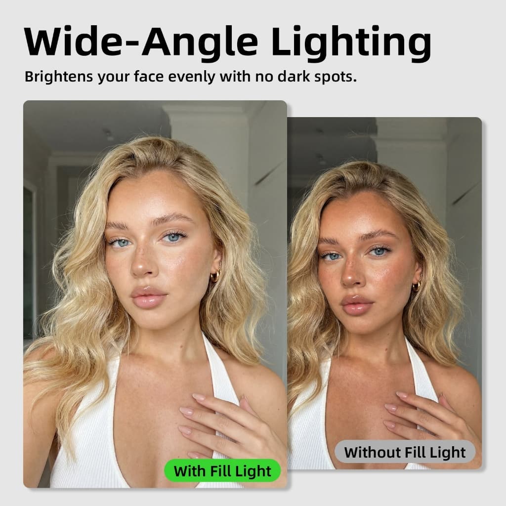 GOOJODOQ Selfie Fill Light 3 โหมดสี & 3 ระดับความสว่าง True-to-Life Skin Tones คลิปที่ปลอดภัยพร้อมมุมยืดหยุ่น รูปที่ 2