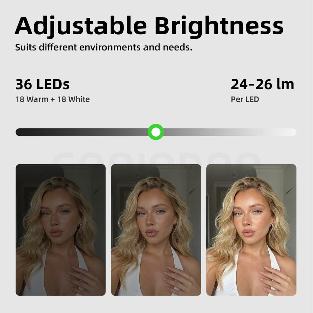 GOOJODOQ Selfie Fill Light 3 โหมดสี & 3 ระดับความสว่าง True-to-Life Skin Tones คลิปที่ปลอดภัยพร้อมมุมยืดหยุ่น รูปที่ 6