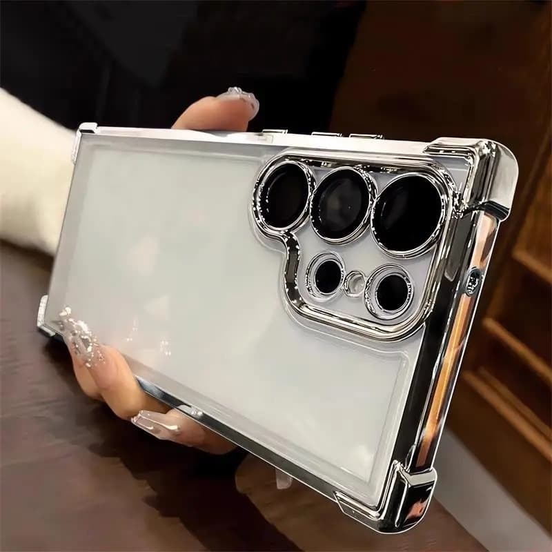 เคสโปร่งใสด้วยไฟฟ้าสําหรับ Samsung Galaxy S26 Ultra S25 S24 S22 S21 S23 Ultra S25 FE Plus Clear กันกระแทกกล้องป้องกัน Hard Casing รูปที่ 1