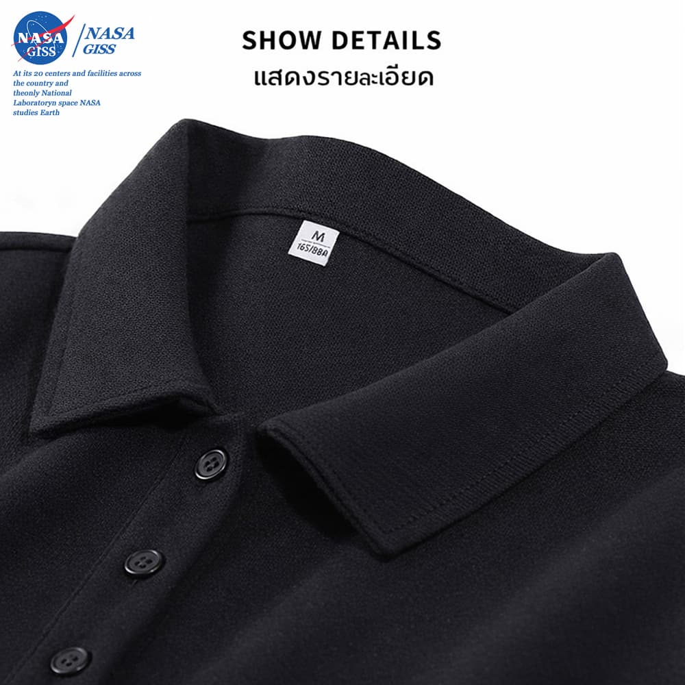 NASA เสื้อโปโล ผู้ชายผู้หญิง ทรงสวย summer POLO แมวพ็อกเก็ต พิมพ์ลาย ผ้าเย็นใส่สบายโพลีเอสเตอร์ ระบายอากาศ รูปที่ 6
