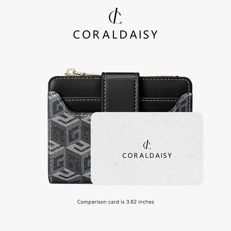 CORALDAISY สินค้าใหม่ปี 2026 กระเป๋าสตางค์แบบพับสองทบ ที่ใส่บัตรหนังสุดหรู ช่องใส่บัตรหลายช่อง รูปที่ 5