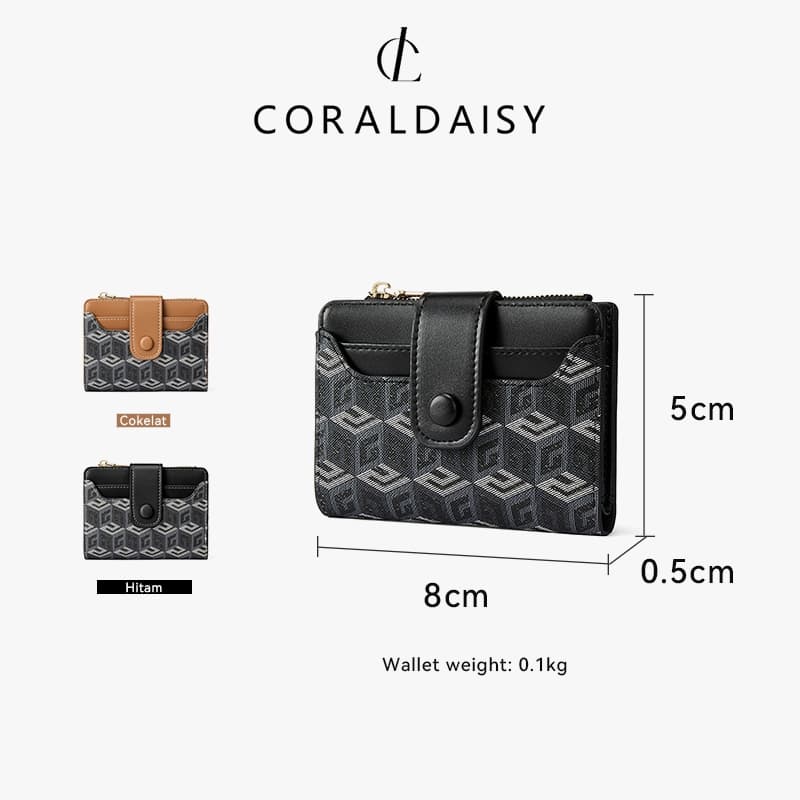 CORALDAISY สินค้าใหม่ปี 2026 กระเป๋าสตางค์แบบพับสองทบ ที่ใส่บัตรหนังสุดหรู ช่องใส่บัตรหลายช่อง รูปที่ 6