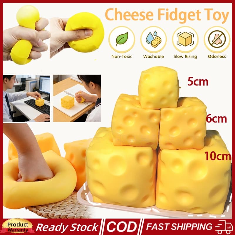 🚀ส่งจากไทย🚀 Cheese Squishy ของเล่นคลาย, Super Big สี่เหลี่ยม Cheese Fidget ของเล่น, เล่นคลายเครียด บริหารมือ เสริมพัฒนาการ ของเล่น สําหรับเด็ก ผู้ใหญ่