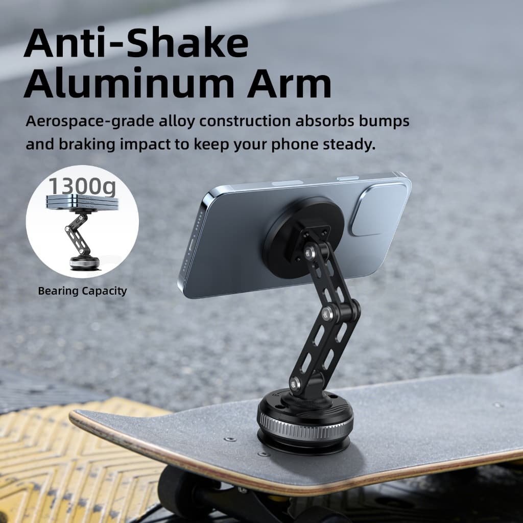 GOOJODOQ Magnetic Car Mount Secure ดูดสูญญากาศ 720° สร้างโลหะผสมไร้การสั่นไหวมุมมองหลายมุม รูปที่ 6
