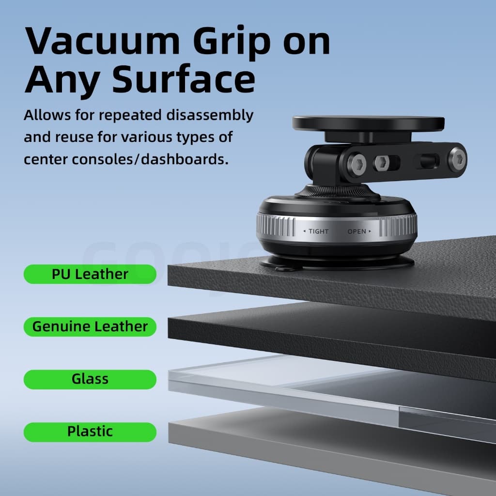 GOOJODOQ Magnetic Car Mount Secure ดูดสูญญากาศ 720° สร้างโลหะผสมไร้การสั่นไหวมุมมองหลายมุม รูปที่ 7