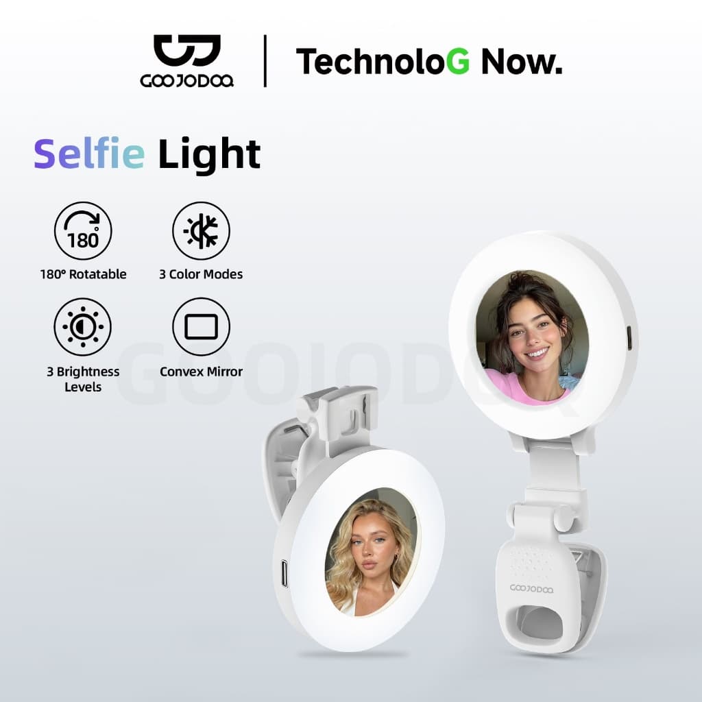 GOOJODOQ Mobile Selfie เติมแสง Stable ClipType-C ชาร์จที่มาพร้อมกับโหมดกระจกขนาดเล็ก 3 สี รูปที่ 1