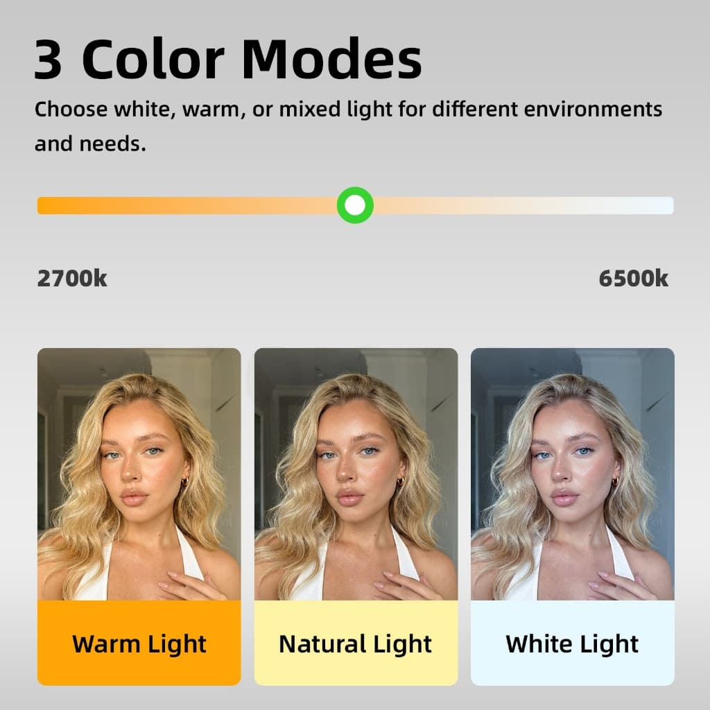 GOOJODOQ Mobile Selfie เติมแสง Stable ClipType-C ชาร์จที่มาพร้อมกับโหมดกระจกขนาดเล็ก 3 สี รูปที่ 5