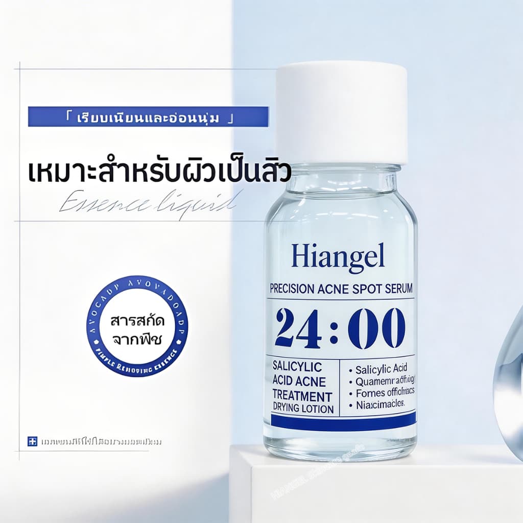 เอสเซนส์รักษาสิวไนอะซินาไมด์ กำจัดสิวได้อย่างมีประสิทธิภาพและรวดเร็ว บรรเทาอาการอักเสบ ลดรอยแผลเป็นจากสิว การควบคุมน้ำมัน การป้องกันการเกิดสิวซ้ำ Niacinamide Acne Treatment Serum Hiangel รูปที่ 7