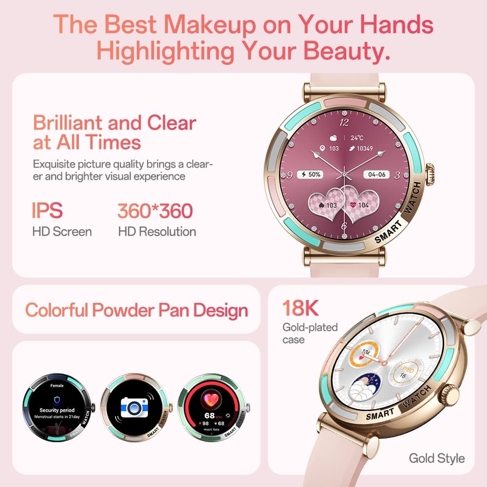 Aolon LILY R3 สมาร์ทวอท์ชบลูทูธโทรกีฬาฟิตเนสติดตาม Heart Rate Sleep Monitoring Smartwatch สําหรับผู้หญิง รูปที่ 8
