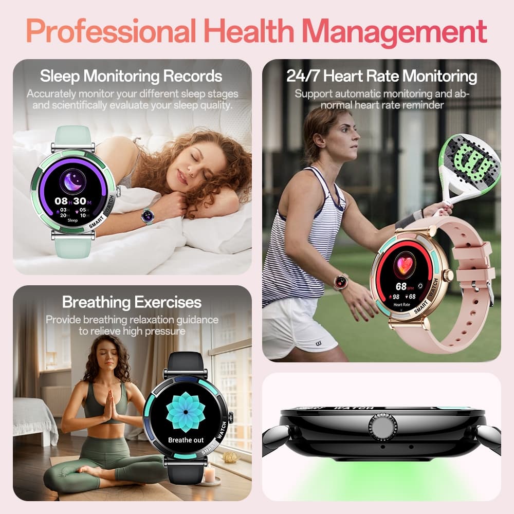 Aolon LILY R3 สมาร์ทวอท์ชบลูทูธโทรกีฬาฟิตเนสติดตาม Heart Rate Sleep Monitoring Smartwatch สําหรับผู้หญิง รูปที่ 3