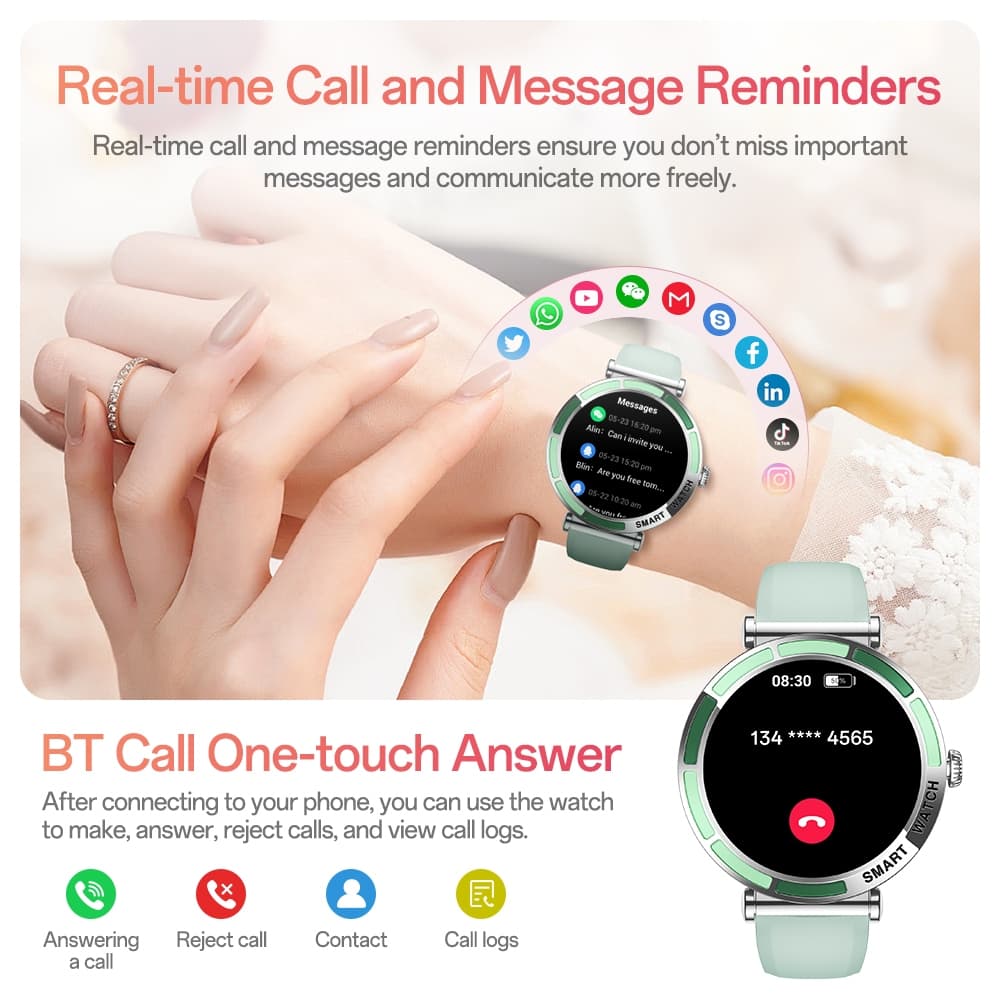 Aolon LILY R3 สมาร์ทวอท์ชบลูทูธโทรกีฬาฟิตเนสติดตาม Heart Rate Sleep Monitoring Smartwatch สําหรับผู้หญิง รูปที่ 5