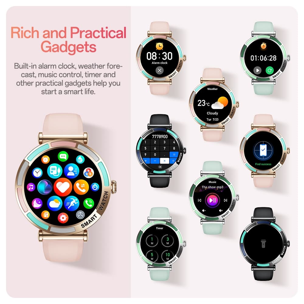 Aolon LILY R3 สมาร์ทวอท์ชบลูทูธโทรกีฬาฟิตเนสติดตาม Heart Rate Sleep Monitoring Smartwatch สําหรับผู้หญิง รูปที่ 7