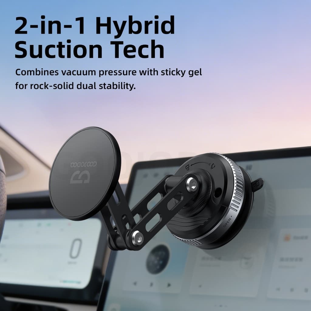 GOOJODOQ Magnetic Car Mount Secure ดูดสูญญากาศ 720° สร้างโลหะผสมไร้การสั่นไหวมุมมองหลายมุม รูปที่ 2