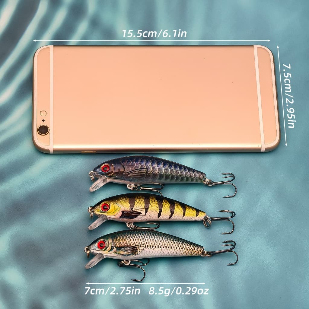 2 ชิ้นที่มีสีสัน Sinking Minnow เหยื่อตกปลา-Realistic Design เหยื่อประดิษฐ์รูปแบบVibrant สําหรับตกปลาน้ําจืดน้ําเค็ม รูปที่ 9