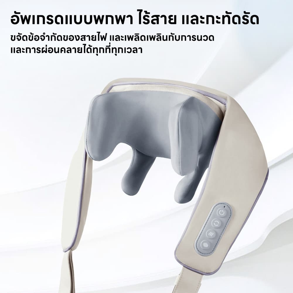 INSMART เครื่องนวดคอ หัวนวด 6 หัว ประคบร้อนไฟฟ้า ครื่องนวดไหล่ นวดคอ/บ่า/ไหล่/ขาเครื่องน ชาร์จไฟได้ รูปที่ 9