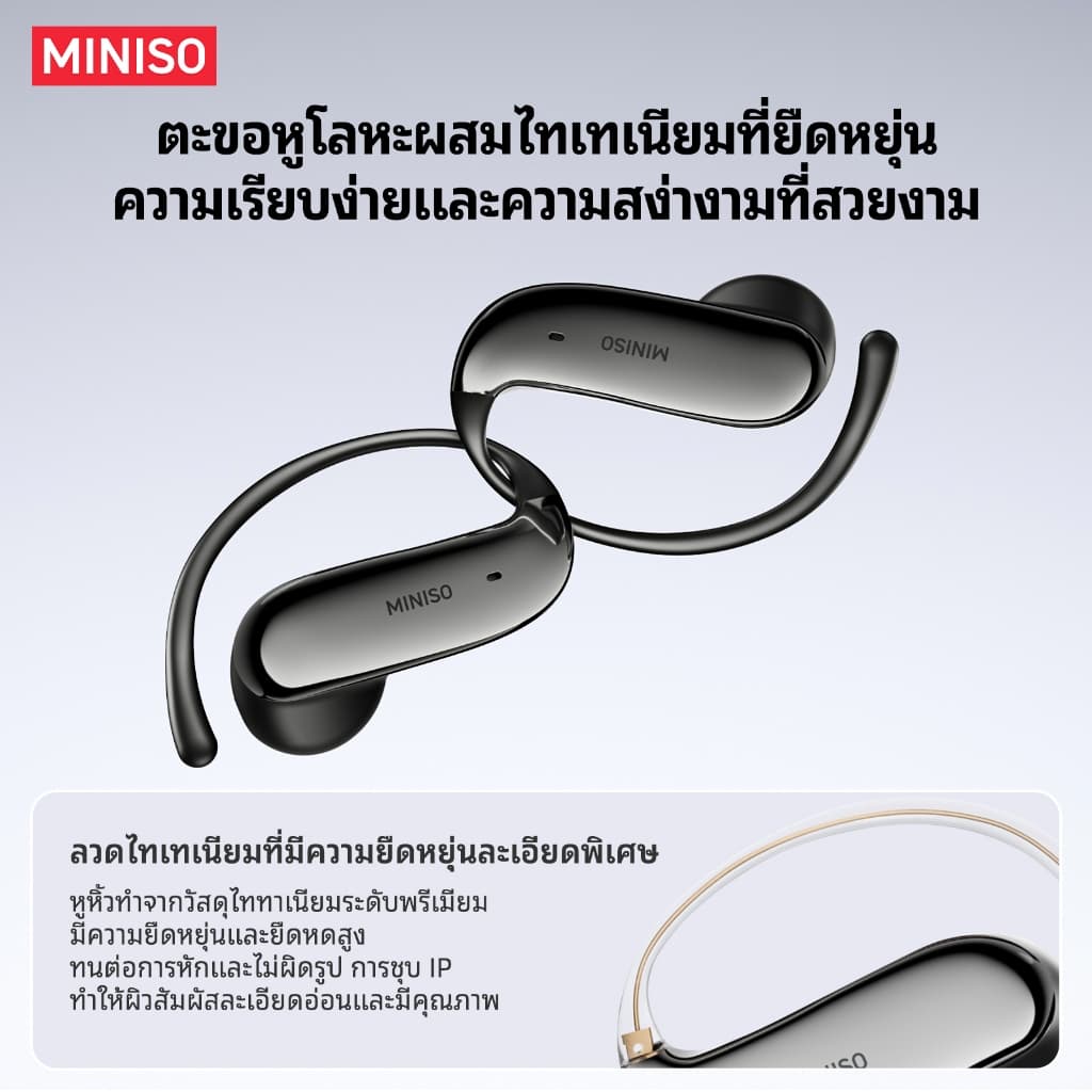 รับประกัน 1 ปี MINISO MS218 ชุดหูฟังบลูทูธไร้สาย AI การแปลแบบเรียลไทม์บลูทูธ 6.0 คุณภาพเสียงไฮไฟ IPX5 ชุดหูฟังบลูทูธธุรกิจกันน้ํา รูปที่ 5