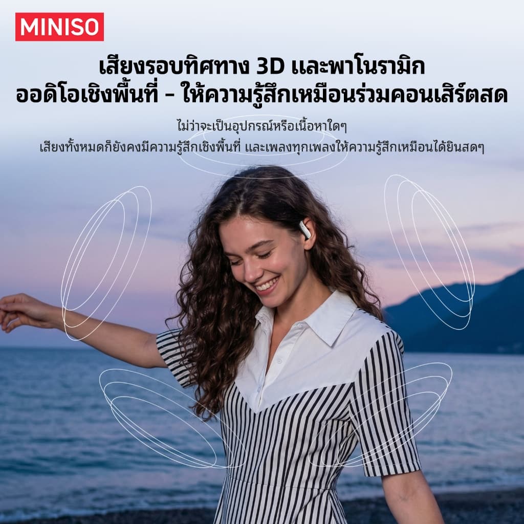 รับประกัน 1 ปี MINISO MS218 ชุดหูฟังบลูทูธไร้สาย AI การแปลแบบเรียลไทม์บลูทูธ 6.0 คุณภาพเสียงไฮไฟ IPX5 ชุดหูฟังบลูทูธธุรกิจกันน้ํา รูปที่ 8