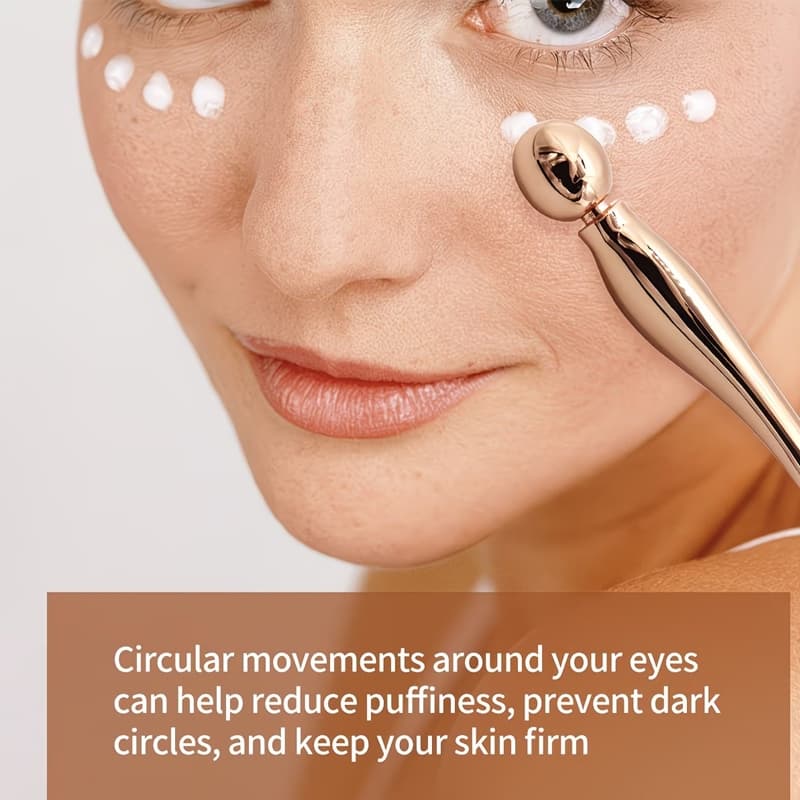 Metal Eye Cream Applicator Face Roller Massager เครื่องมือนวดตา Wand Stick ผู้หญิงสําหรับเครื่องนวดหน้าลดอาการบวม รูปที่ 6