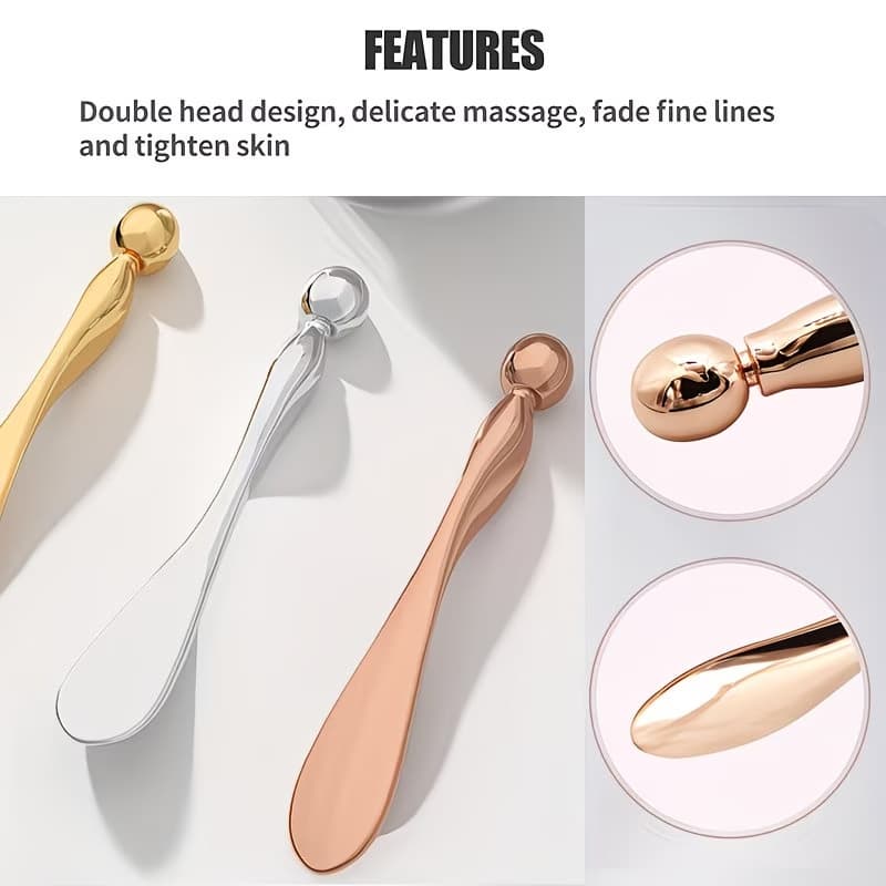 Metal Eye Cream Applicator Face Roller Massager เครื่องมือนวดตา Wand Stick ผู้หญิงสําหรับเครื่องนวดหน้าลดอาการบวม รูปที่ 7
