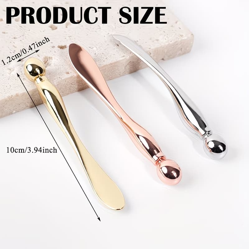 Metal Eye Cream Applicator Face Roller Massager เครื่องมือนวดตา Wand Stick ผู้หญิงสําหรับเครื่องนวดหน้าลดอาการบวม รูปที่ 9