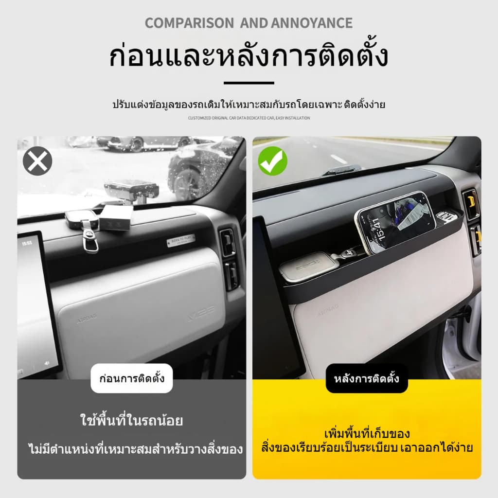 กล่องเก็บของคอนโซล iCAR V23 ฝั่งผู้โดยสาร แผ่นกันลื่น ที่วางโทรศัพท์ อุปกรณ์เสริมรถยนต์ รูปที่ 5