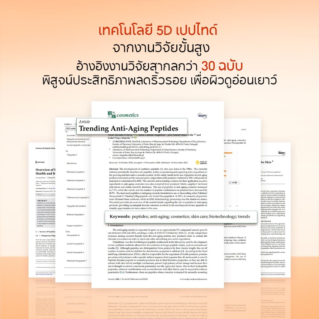PAPA FEEL 5D Peptide ครีมบำรุงรอบดวงตา 15g ลดริ้วรอย ชุ่มชื้นล้ำลึก Eye Cream ลดรอยคล้ำ ผิวกระจ่างใส เหมาะสำหรับผิวแพ้ง่าย รูปที่ 7