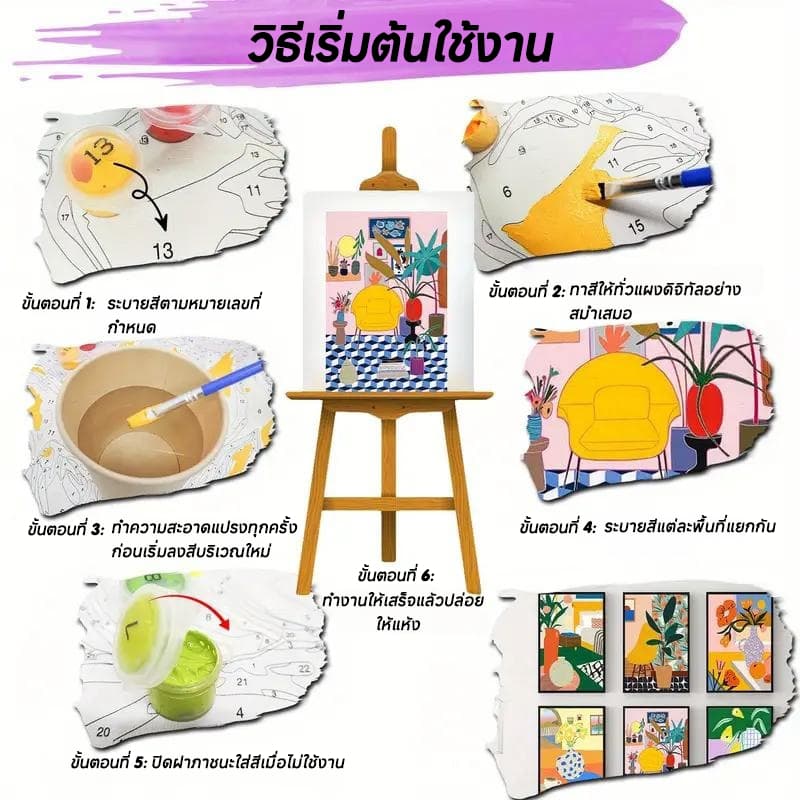 จิตรกรรม ระบายสีตามตัวเลข 30*40 ซม ระบายสีตามตัวเลข ภาพวาดตกแต่งอะคริลิก ของขวัญที่ดีที่สุดสำหรับเด็ก ของขวัญ DIY เฟรมระบายสี ภาพติดผนังแต่งบ้านขนาดใหญ่ ตกแต่งบ้าน ของเล่นวาดภาพ รูปที่ 8