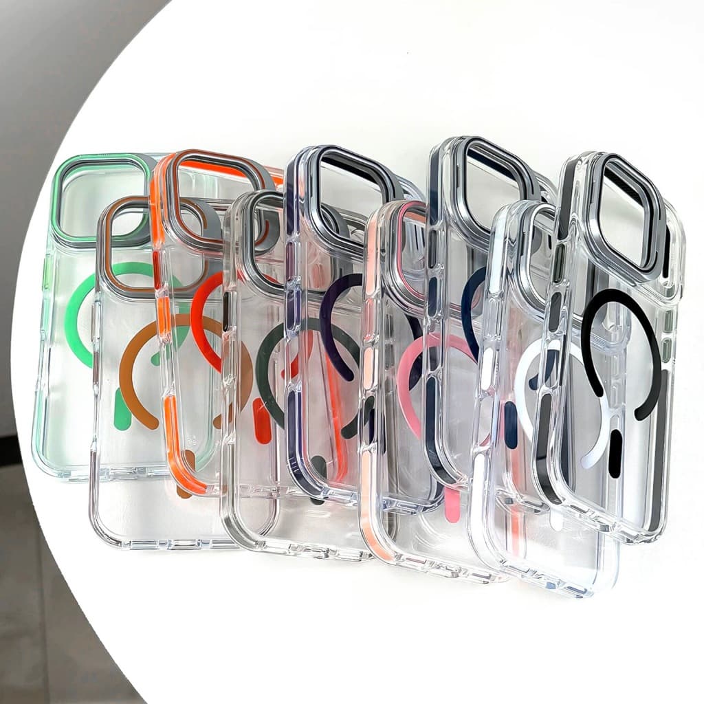 【Metal Bracket/Hight quality/Transparent Acrylic hard case/Gray】เคส compatible for iphone 11 12 13 14 15 16 17 pro max case รูปที่ 8