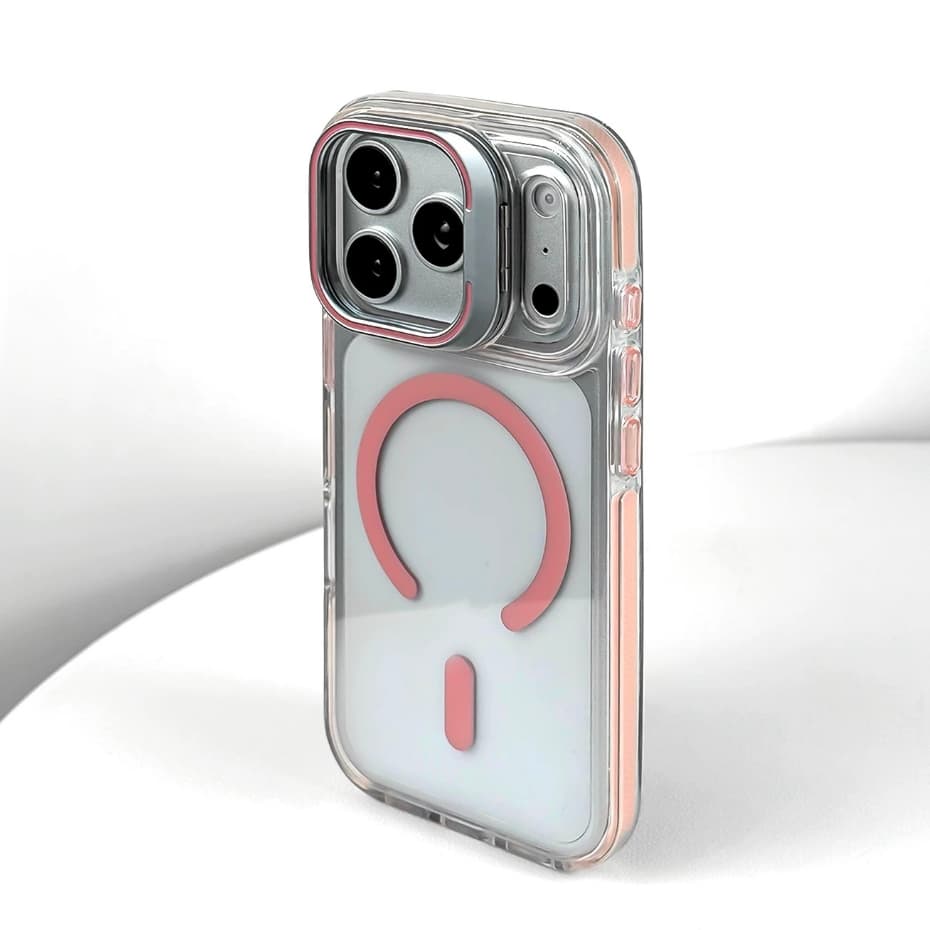 【Metal Bracket/Hight quality/Transparent Acrylic hard case/Gray】เคส compatible for iphone 11 12 13 14 15 16 17 pro max case รูปที่ 7