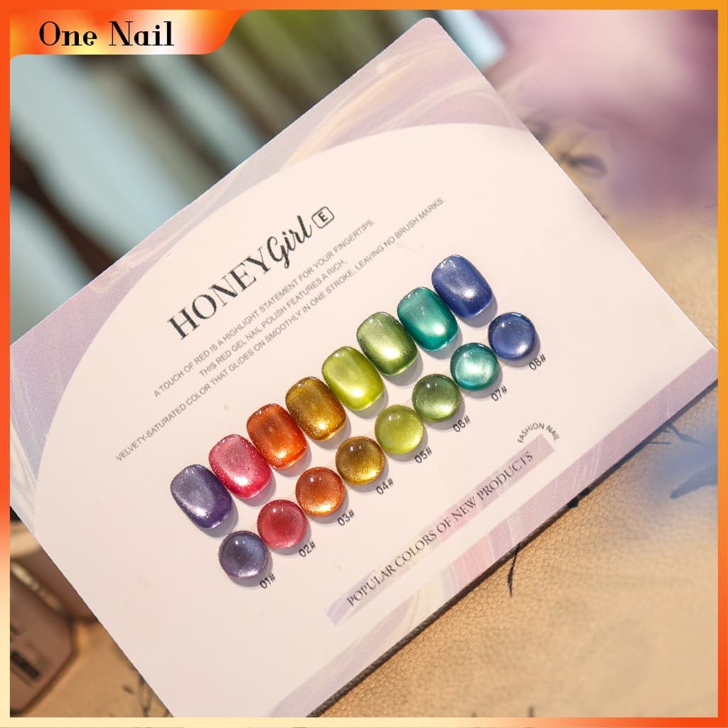 สต็อกพร้อม7 ตัวเลือก น้ําผึ้ง8สีตาแมว,ชุดเพ้นท์เล็บเพชร ลูกปัดแก้วตาแมวตาแมวตาแมวหลากสีเพชรแวววาวกาวตาแมวผ้าไหมซาตินสียอดนิยมในสี่ฤดูกาล รูปที่ 7