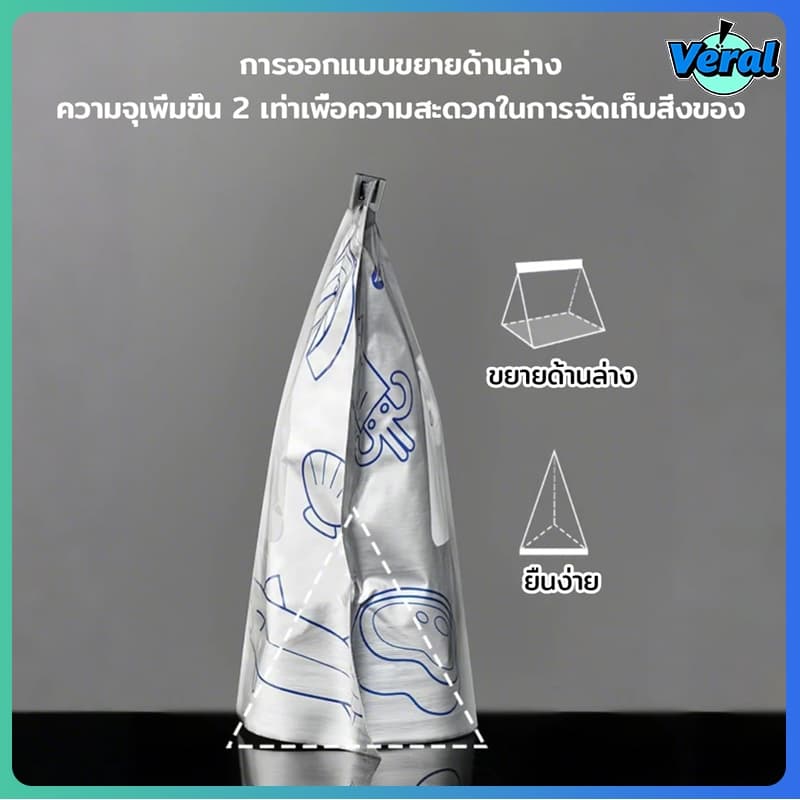 Veral30pcs ถุงฟอยล์อลูมิเนียม การจัดเก็บอาหาร ถุงแช่แข็งที่มีฉลากและซิป ถุงแช่แข็ง รักษาความสด เก็บในช่องแช่แข็งได้ เหมาะสำหรับผัก/ผลไม้/เนื้อสัตว์ รูปที่ 9