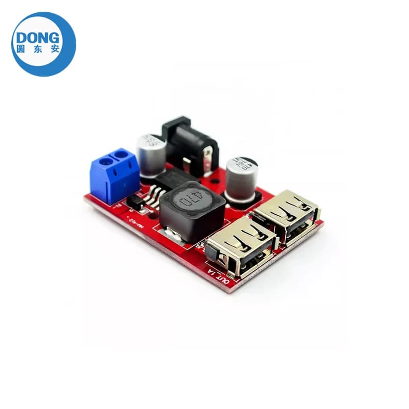 เชลล์ + LM2596 Dual USB DC-DC 9V 12V 24V 36V ถึง 5V 3A ขั้นตอนลง Buck Converter โมดูล รูปที่ 5