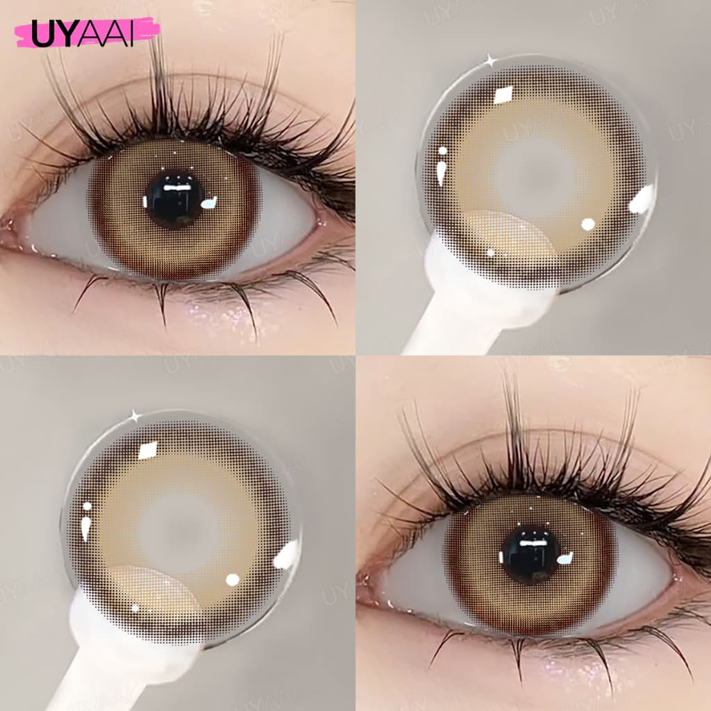 คอนแทคเลนส์ UYAAI คอนแทคเลนส์รายเดือน สีน้ำตาล สีเทา สไตล์เกาหลี 14~14.5mm รูปที่ 4