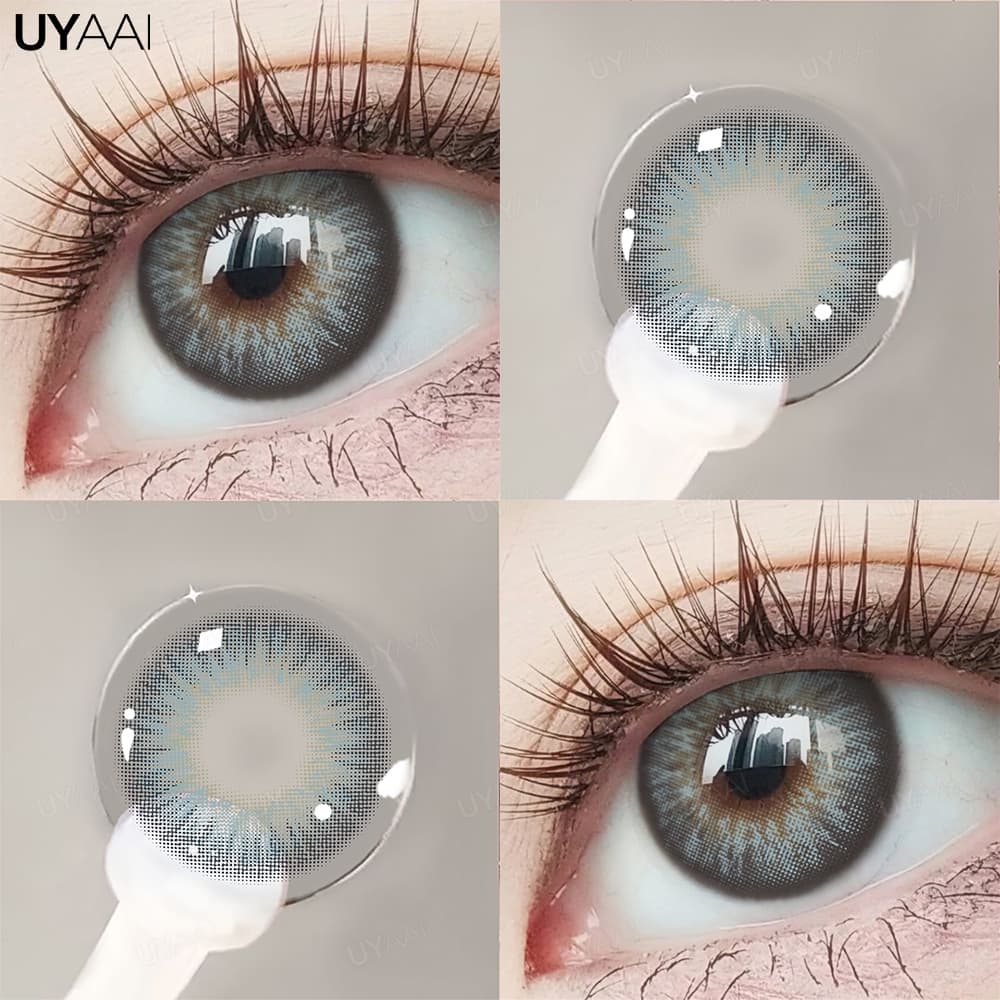 คอนแทคเลนส์ UYAAI คอนแทคเลนส์รายเดือน สีน้ำตาล สีเทา สไตล์เกาหลี 14~14.5mm รูปที่ 6