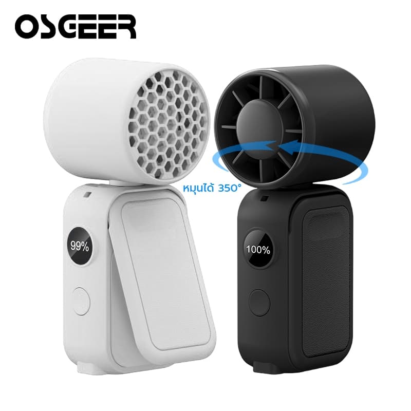 OSGEER พัดลมมินิมือถือแบบพกพาความเร็ว 5 ตัว 16900 RPM พัดลมส่วนตัวความเร็วสูงพร้อมจอแสดงผล LED, ชาร์จ USB, พัดลมมินิพร้อมเชือกเส้นเล็กสําหรับแต่งหน้า, ท่องเที่ยว, พัดลมกลางแจ้งสําหรับผู้หญิง รูปที่ 1