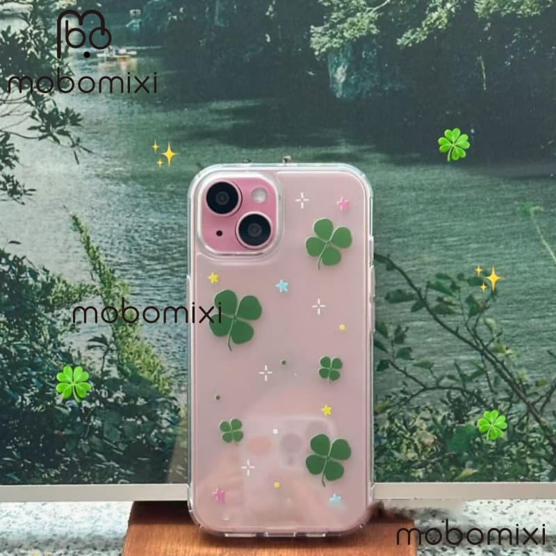 สําหรับOPPO A6X A6 A5 5G A5i A3 A3X A5 PRO A3 PRO A38 A79 A58 A18 A57 2022 A17 A95 สดFour-leaf Cloverดอกไม้กันกระแทกTPUเคสโทรศัพท์ รูปที่ 3