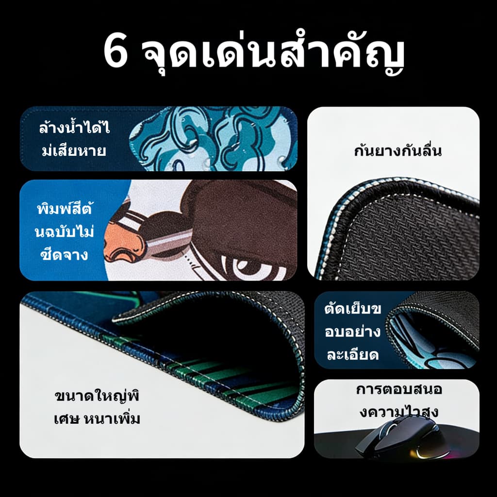 SpiderMan Gaming Mouse Pad 90×40cm | XXL | ล็อคขอบ | ยางธรรมชาติ กันลื่น | ในไทย รูปที่ 2