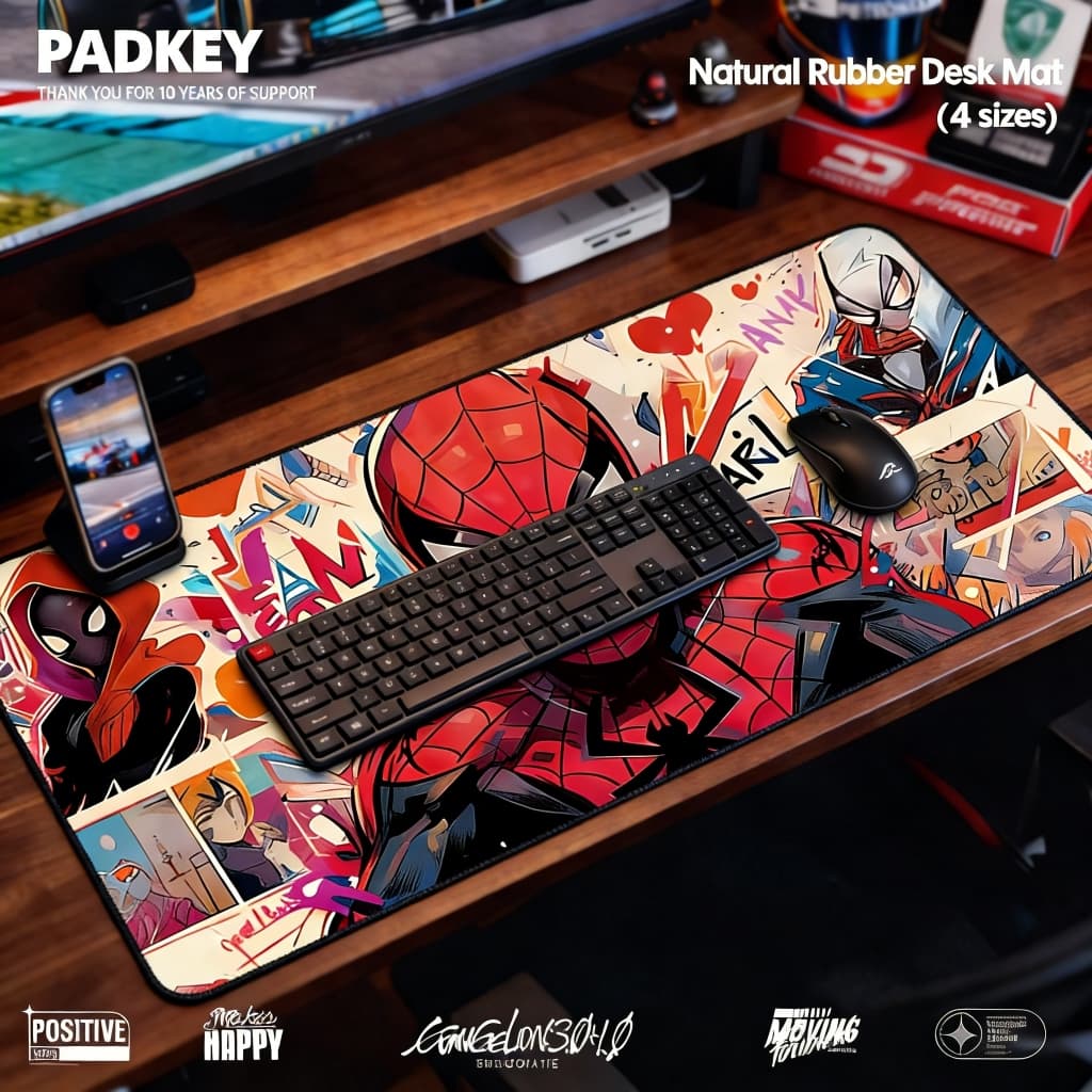 SpiderMan Gaming Mouse Pad 90×40cm | XXL | ล็อคขอบ | ยางธรรมชาติ กันลื่น | ในไทย รูปที่ 8