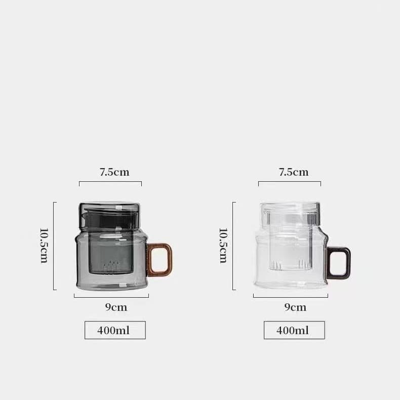 แก้วชงชาโบโรซิลิเกต 400ml พร้อมที่กรองชา แก้วแยกชา-น้ำ ทนความร้อน สําหรับออฟฟิศและบ้าน ของขวัญพรีเมียม รูปที่ 4