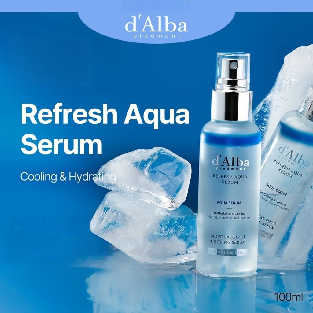 d'Alba Refresh Aqua Serum 100ml ดัลบา รีเฟรช อควา เซรั่ม สเปร์ยเซรั่มเติมความชุ่มชื้นให้ผิวล้ำลึก ปลอบประโลมผิวร้อน พร้อมลดอุณหภูมิผิว รูปที่ 1