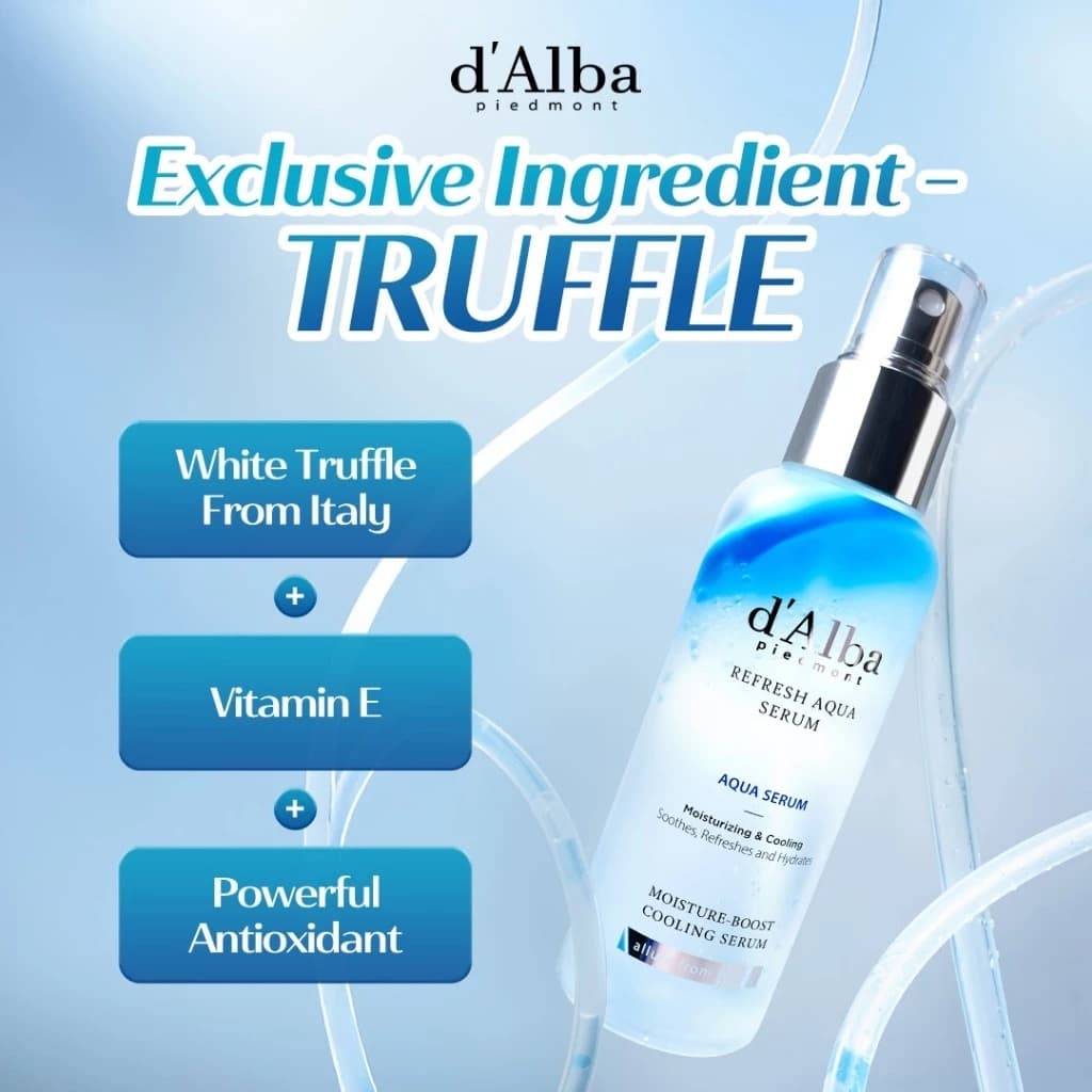 d'Alba Refresh Aqua Serum 100ml ดัลบา รีเฟรช อควา เซรั่ม สเปร์ยเซรั่มเติมความชุ่มชื้นให้ผิวล้ำลึก ปลอบประโลมผิวร้อน พร้อมลดอุณหภูมิผิว รูปที่ 2