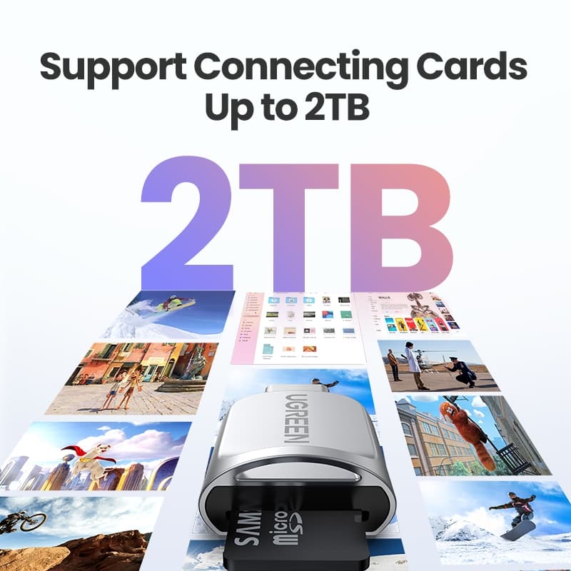 Ugreen อะแดปเตอร์การ์ดรีดเดอร์ TF USB C Micro SD USB 3.0 Type C OTG สําหรับ Micro SD Mac Windows Linux รูปที่ 3