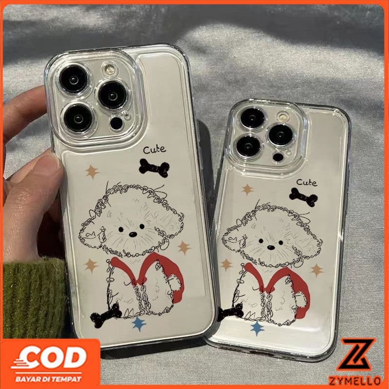 เหมาะสําหรับ OPPO Reno15F Reno15 PRO Reno14F Reno 13F Reno12 F Reno 11F Reno10 Reno8Z Reno7Z Reno8T Reno5 Reno4 Reno6z น่ารักการ์ตูนสีสายลูกสุนัขกันกระแทกเคสโทรศัพท์TPU รูปที่ 2