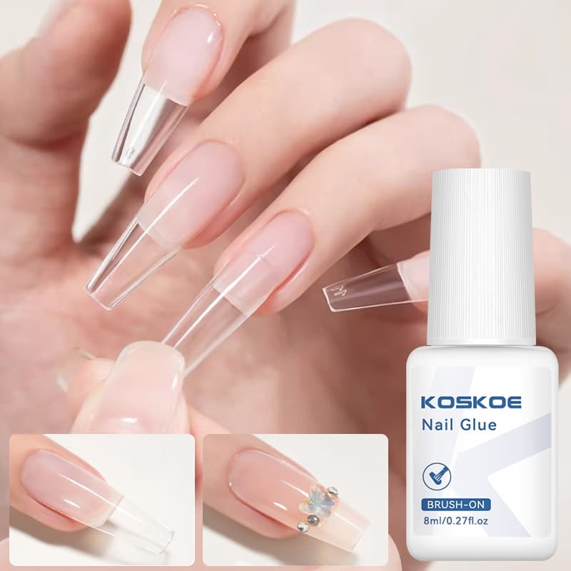 8ml กาวติดเล็บสําหรับกดบนเล็บเคล็ดลับปลอมปลอม Fasts-Dry กาว Rhinestone Nails Art เครื่องมือแต่งเล็บ รูปที่ 1