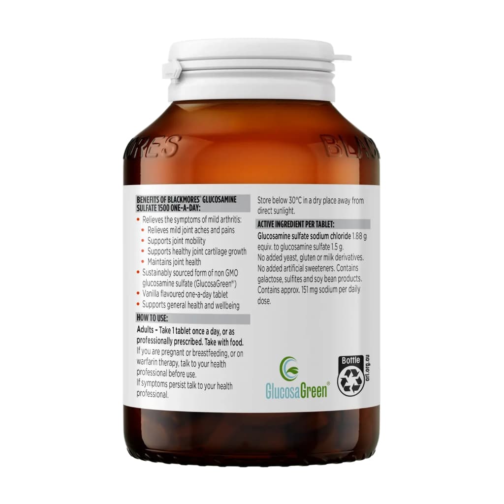 Australian Blackmores Glucosamine Sulfate 1500mg, One-A-Day Joint Support, 180 เม็ด รูปที่ 2