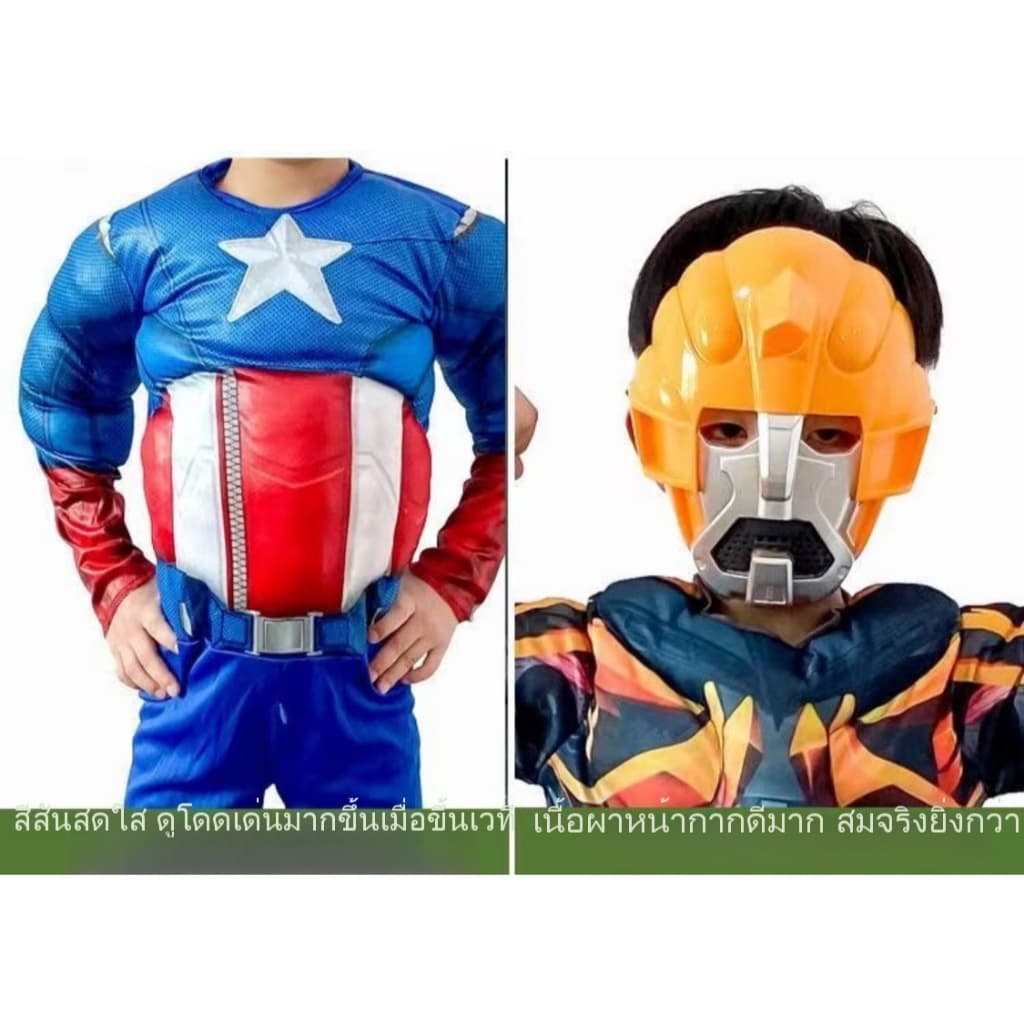 ฮาโลวีน cos ชุดเด็ก Captain America Optimus Prime Hulk Iron Spiderman เสื้อผ้าเด็กชาย รูปที่ 3