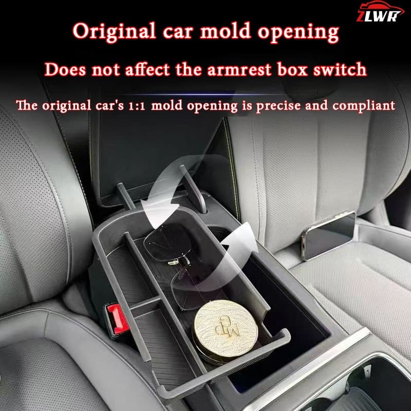 ZLWR เหมาะสําหรับ NEVO Q05 กล่องเก็บของตรงกลางที่วางแขนวัสดุ TPE กล่องเก็บอุปกรณ์ตกแต่งภายในรถยนต์ รูปที่ 4