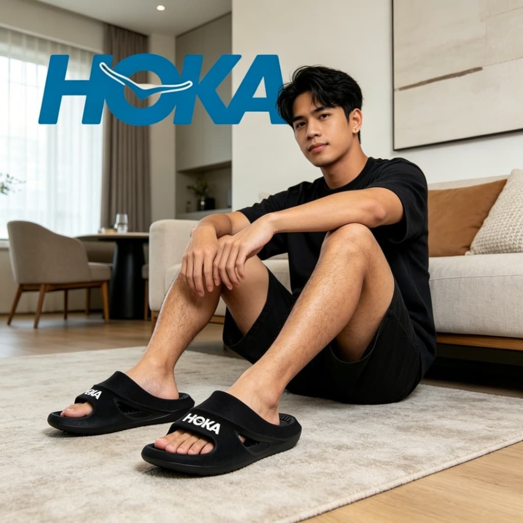 HOKA Mens Recovery Slide Sandals - Ultra Cushion Comfort for Post-Workout Beach & Daily Wear รูปที่ 5