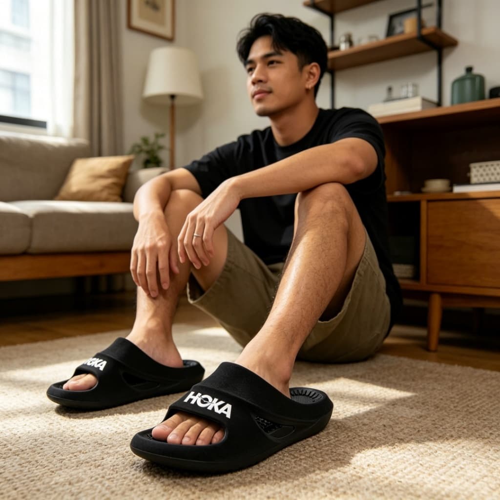 HOKA Mens Recovery Slide Sandals - Ultra Cushion Comfort for Post-Workout Beach & Daily Wear รูปที่ 3
