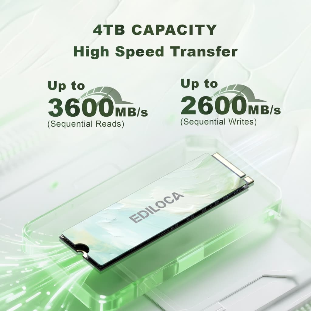 EDILOCA EN680E PCIe 3.0 x4 M.2 2280 SSD ภายใน ความเร็วอ่าน 2150MB/s ความเร็วเขียน 1850MB/s พร้อม SLC Cache รูปที่ 2